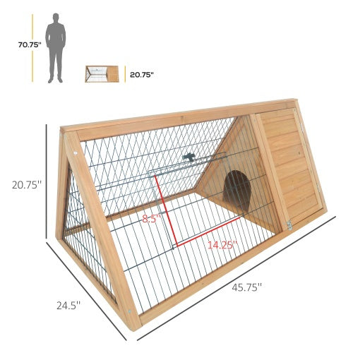 Wooden A - frame Outdoor Rabbit Cage Small Animal Cage - 5 - CJ