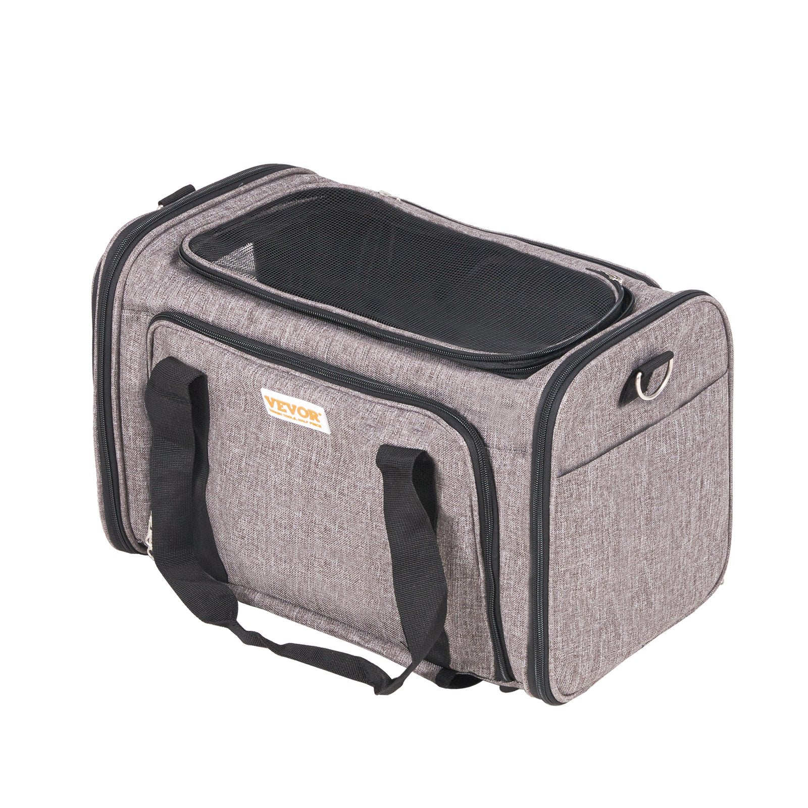 Cat Carrier With Wheels, Airline Approved Rolling Pet Carrier With Telescopic Handle And Shoulder Strap, Dog Carrier With Wheels For Pets Under 25 Lbs, With 1 Folding Bowl, Grey - 5 - CJ