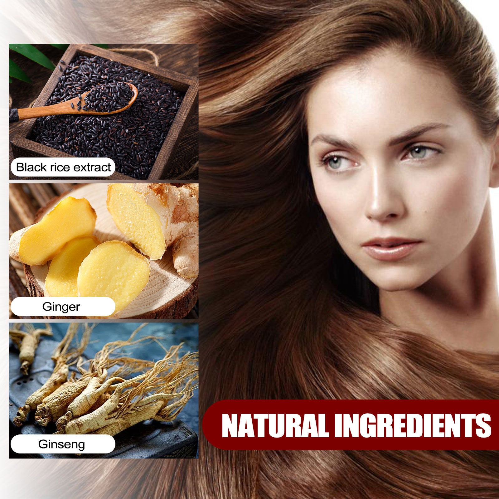EELHOE Black Rice Hair Spray Strengthening & Dense Hair Moisturizing & Repairing Hair Roots Smoothing Hair Growth Spray - 5 - CJ