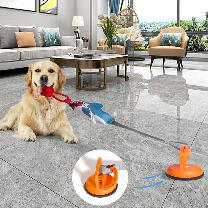 PROKEl Shark Shaped Pet Toy, Interactive TwineToy Ball Dog Toy With Suction Cup, Pet Chew ToyFor Dogs & Cats Funny Dogtoys Squeaky Toys Dogtraining Rope Toy - 5 - CJ