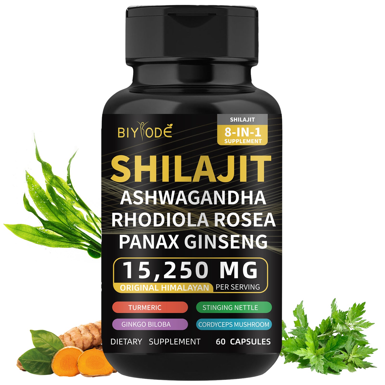 Biyode Effective Formula Ready Stock Fast Shipping Wholesale Pure Natural Himalayan Shilajit Capsules With Ashwagandha Ginseng Healthcare Vitamin 8 In 1 Energy Supplement - 4 - CJ