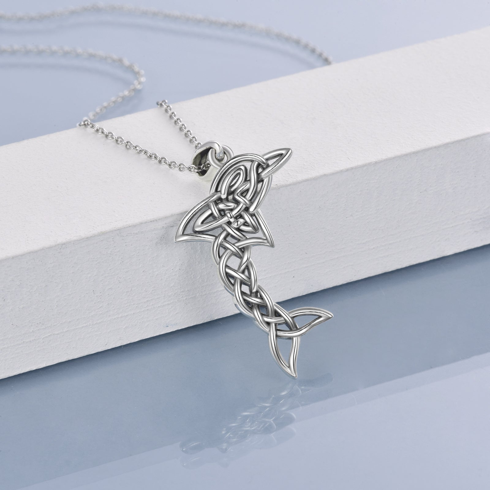 S925 Sterling Silver Celtic Knot Dolphin Pendant Necklace - 5 - cjdropshipping