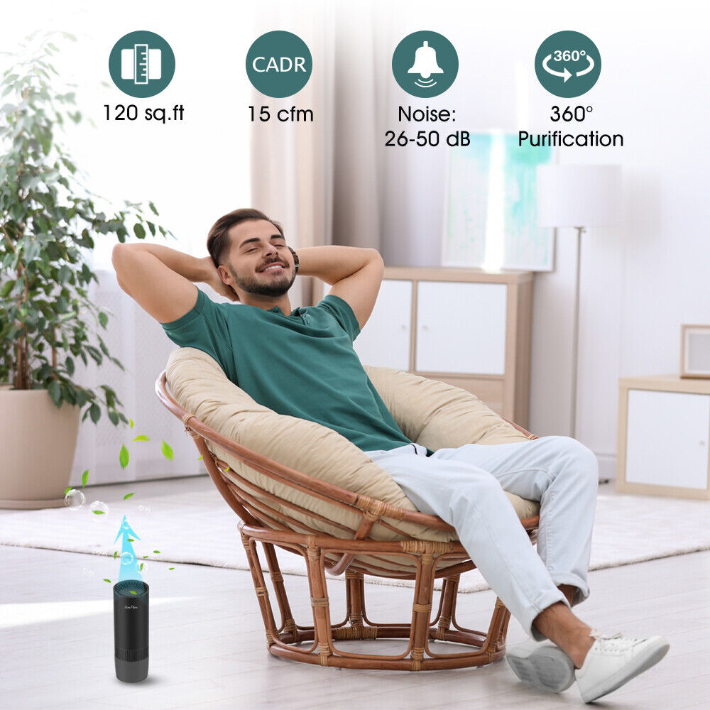 True HEPA Air Purifier Filter For Car Smoker Air Cleaner Ionizer TVOCs Odor Dust Sensor - 5 - CJ