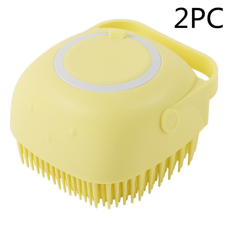 Silicone Dog Bath Massage Gloves Brush Pet Cat Bathroom Cleaning Tool Comb Brush For Dog Can Pour Shampoo Dog Grooming Supplies - 0 - CJ