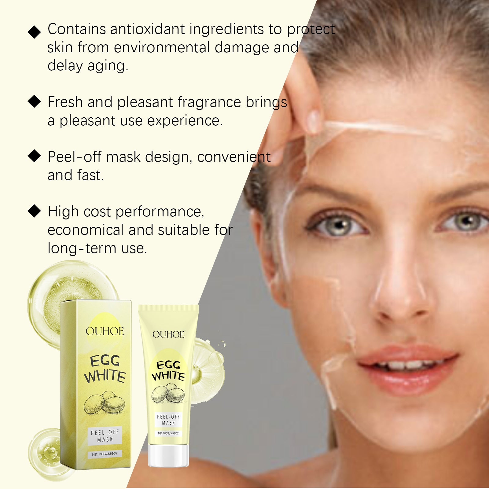 OUHOE Exfoliating Peel Mask Facial Cleansing Blackhead Gentle Non - Tight Moisturizing Peel Mask - 5 - CJ