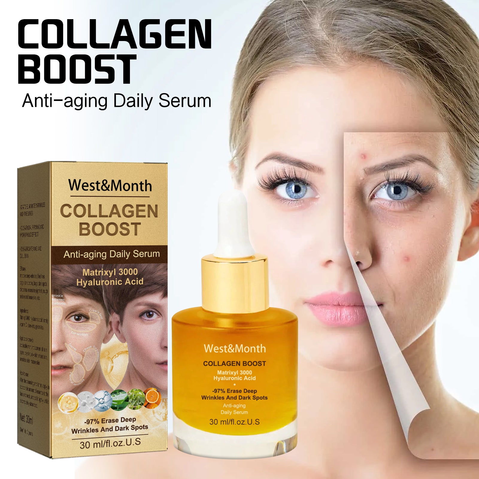 West&Month Collagen Anti Wrinkle Essence To Fade Spots, Repair Skin Barrier, Moisturize And Moisturize - 5 - CJ