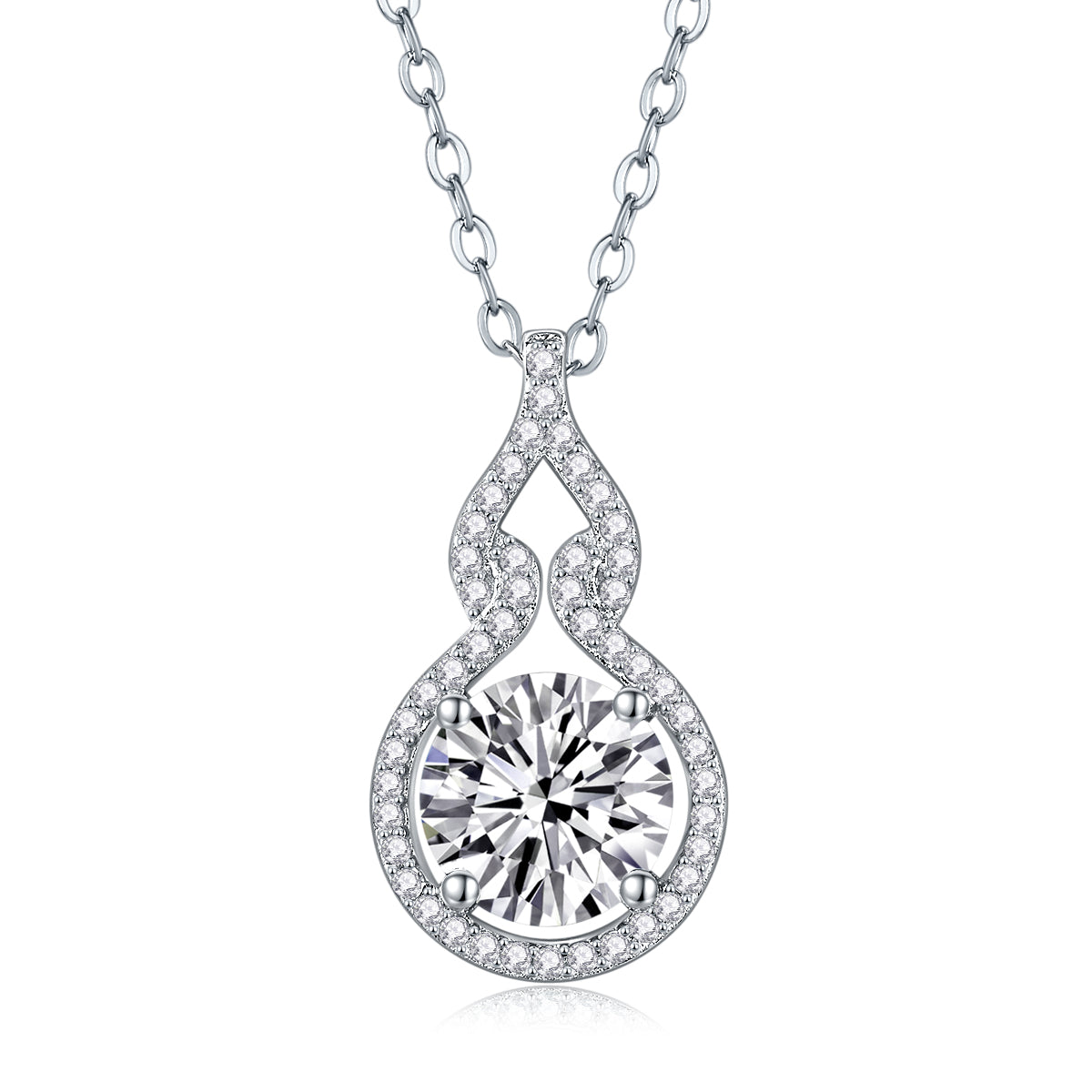 1Curve - A Fashionable And Luxurious Diamond Jewelry Pendant Set With 2 - carat Moissanite S925 Sterling Silver And Platinum Plating Prohibit TikTok sales - 5 - cj