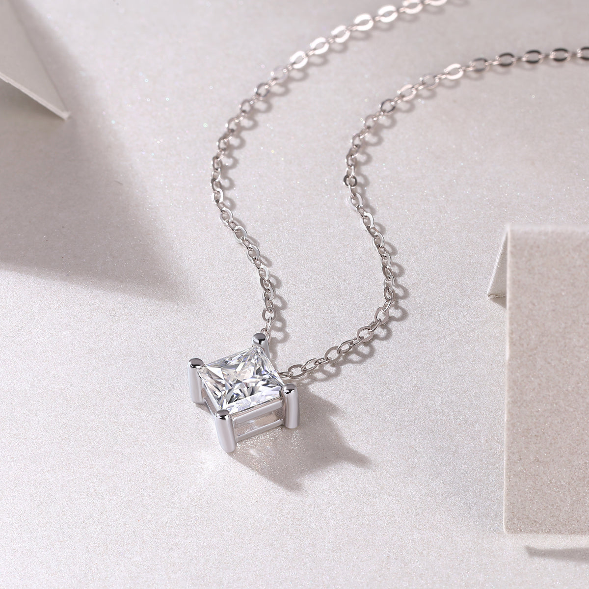1Keep The Luxury Fashion Diamond Pendant Necklace Set With Mosan Diamond Silver Ornaments Prohibit TikTok sales - 5 - CJ