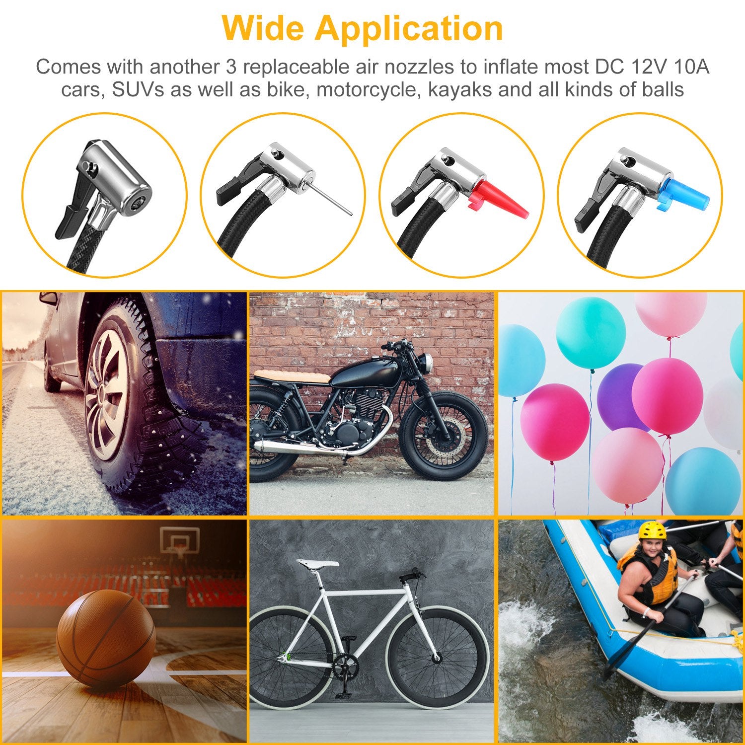 Tire Inflator 12V DC 120W 150PSI With LCD Electric Air Compressor 25L Per Min Large Air Flow - 5 - CJ