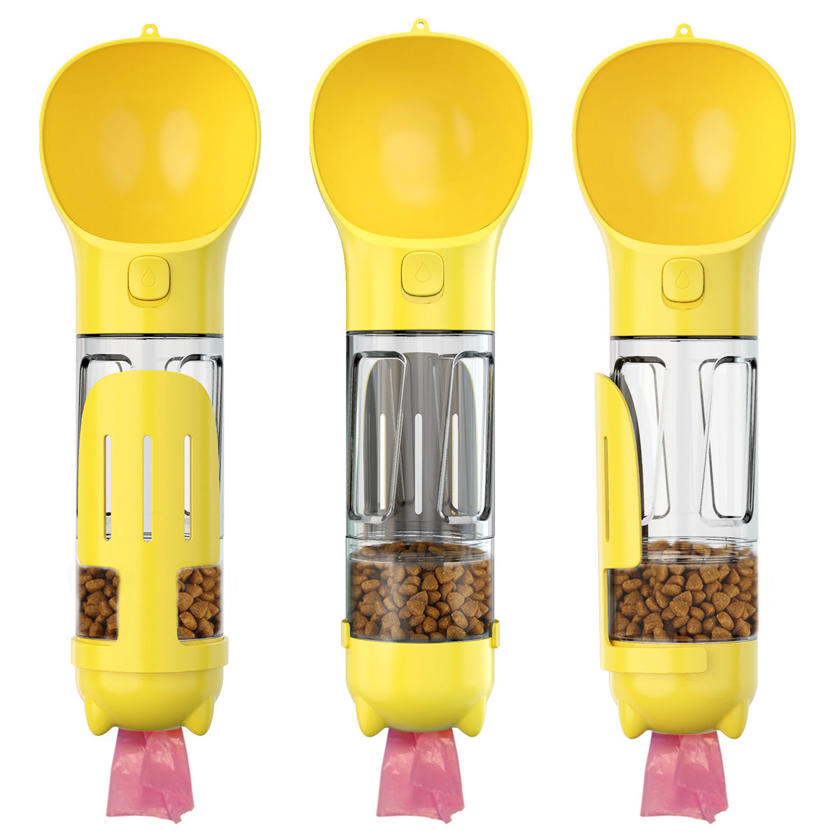 300 500ml Portable Multifunction Dog Water Bottle Food Feeder For Big Dogs 3 In 1 Poop Dispenser Puppy Pet Travel Drinking Bowls - 4 - CJ