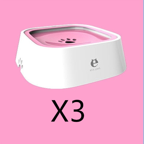 1.5L Cat Dog Water Bowl Carried Floating Bowl Anti - Overflow Slow Water Feeder Dispenser Pet Fountain ABS&PP Dog Supplies - 0 - CJ - Pink 3pcs - CJGY102545411KP
