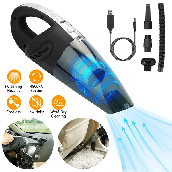 Car Handheld Vacuum Cleaner Cordless Rechargeable Hand Vacuum Portable Strong Suction Vacuum - 5 - cjdropshipping