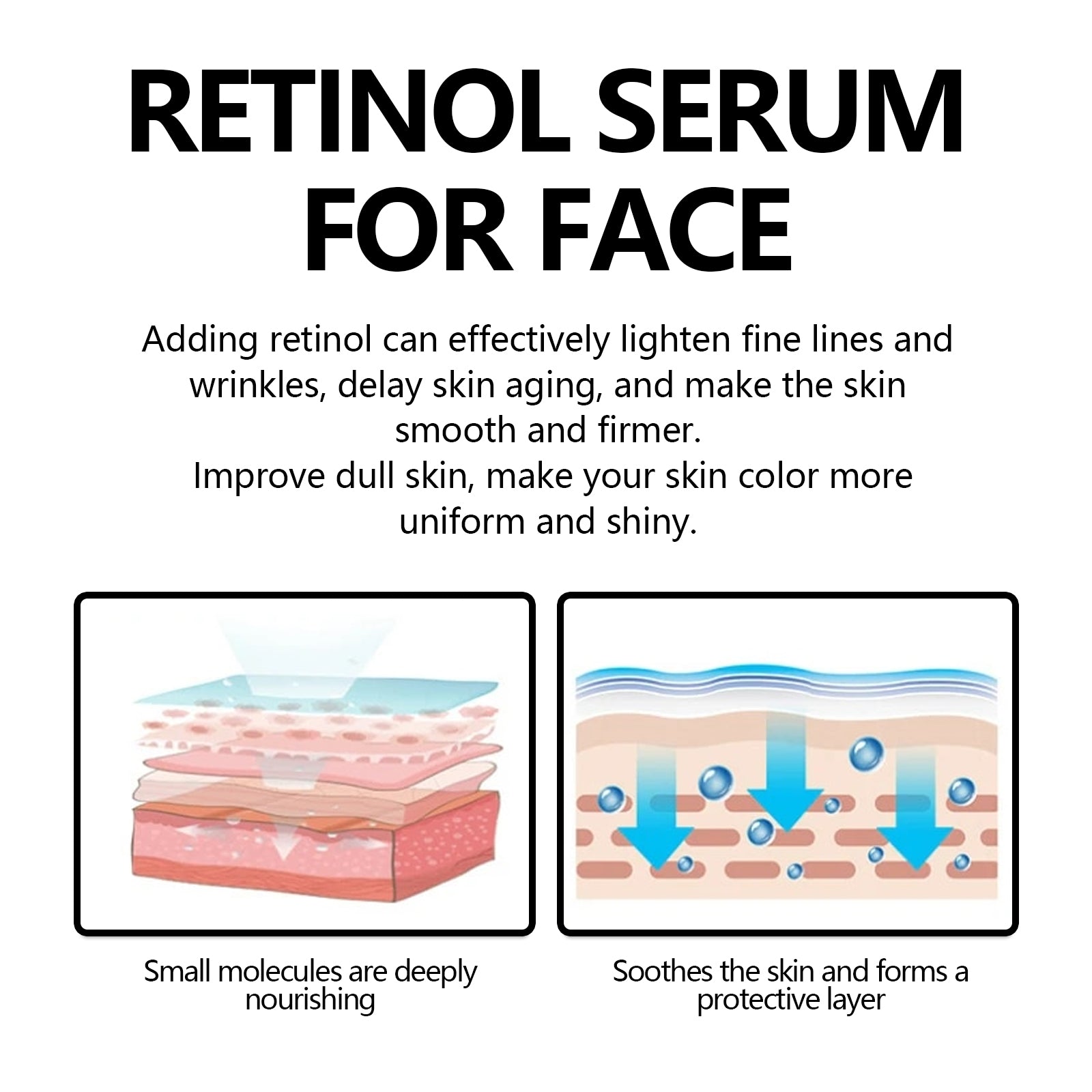 Hoygi Retinol Serum For Face, Hydrating Firming Facial Fine Lines Smooth Skin Anti - Wrinkle Essence - 5 - CJ