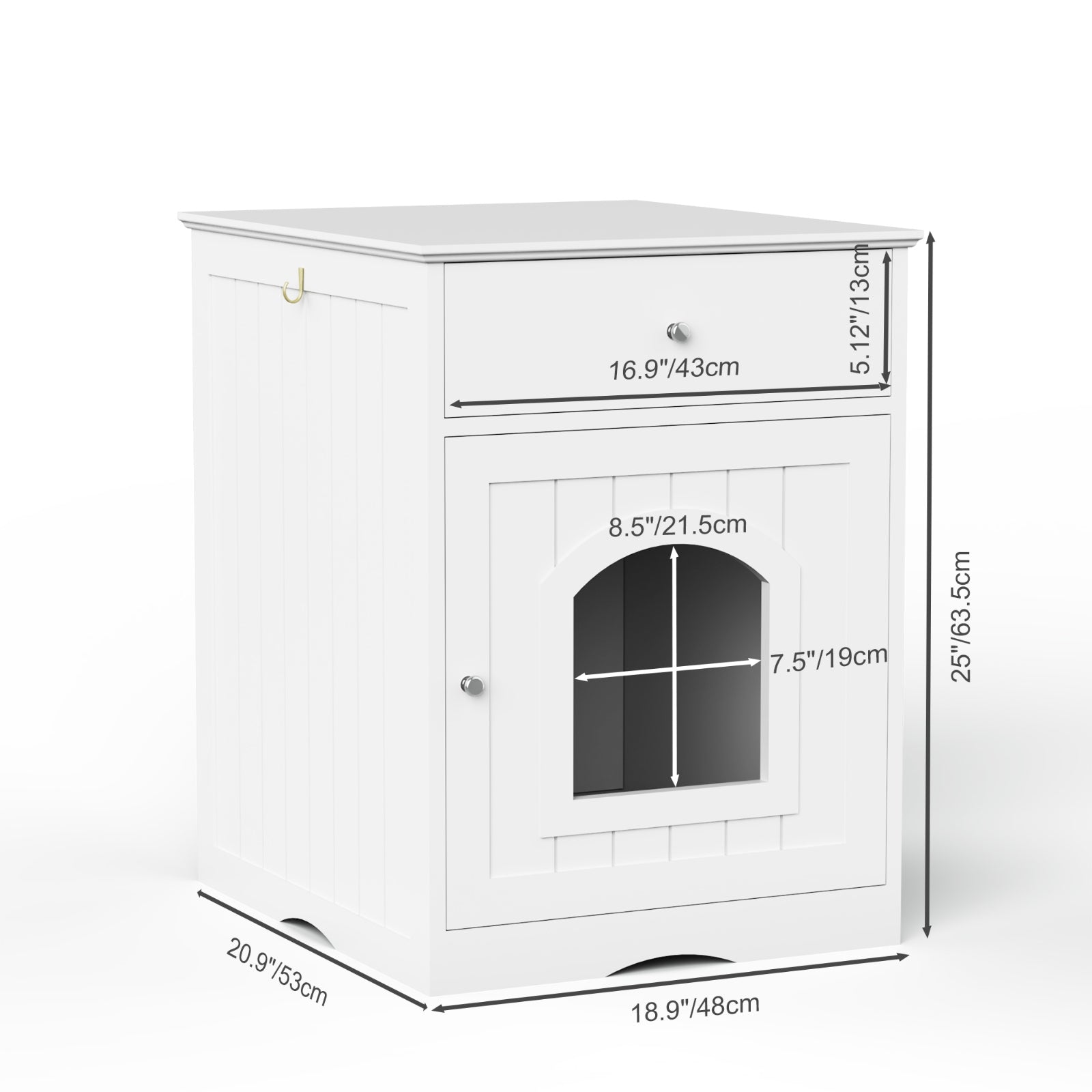 Wooden Pet House Cat Litter Box Enclosure, Side Table, Indoor Crate - 5 - CJ