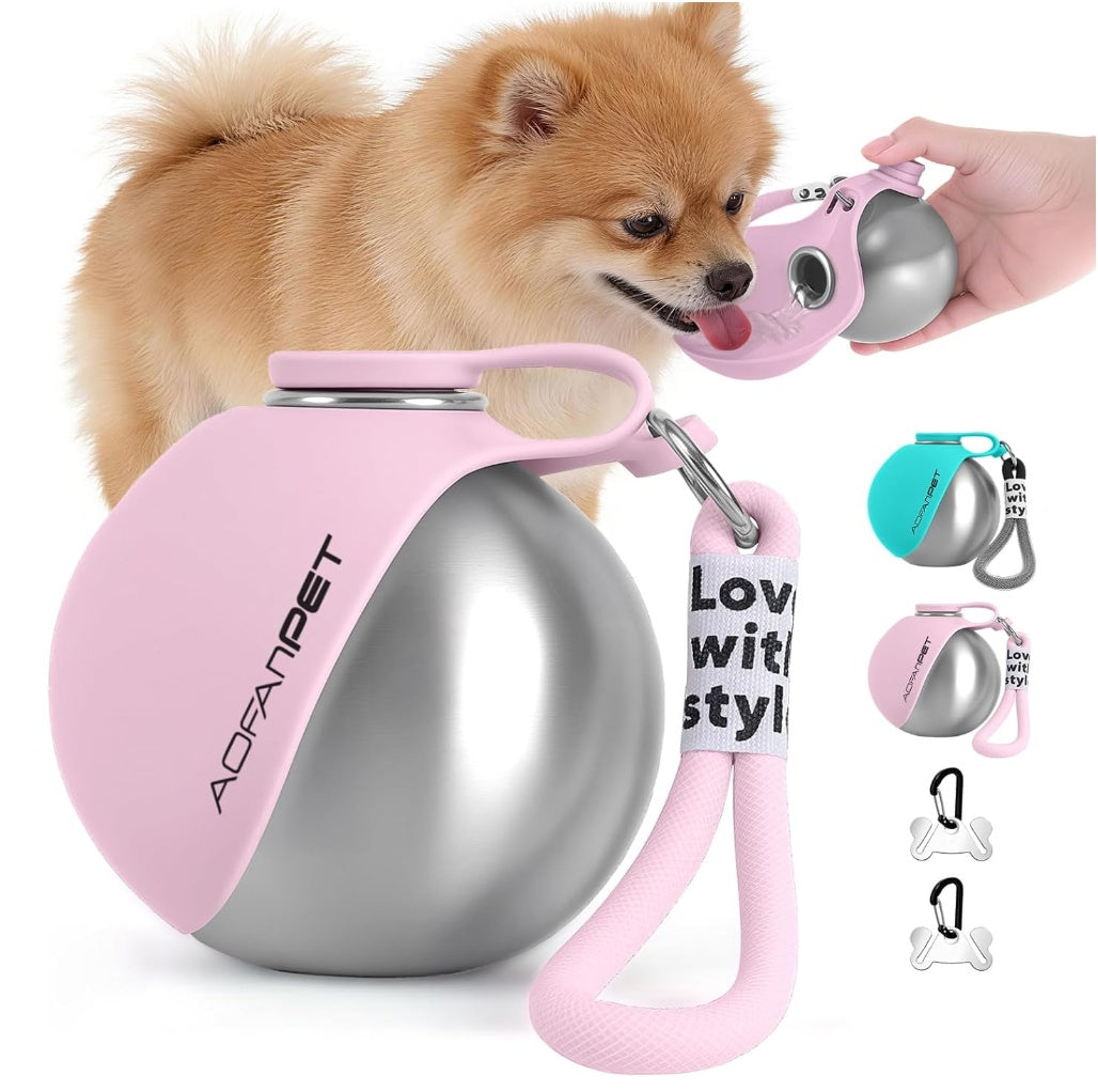 Creative Portable Outdoor Pet Stainless Steel Water Cup Small Dog Water Bottle Convenient Dog Drink Dispenser Puppy Travel Portable Water Bowl Pet Products - 0 - CJ