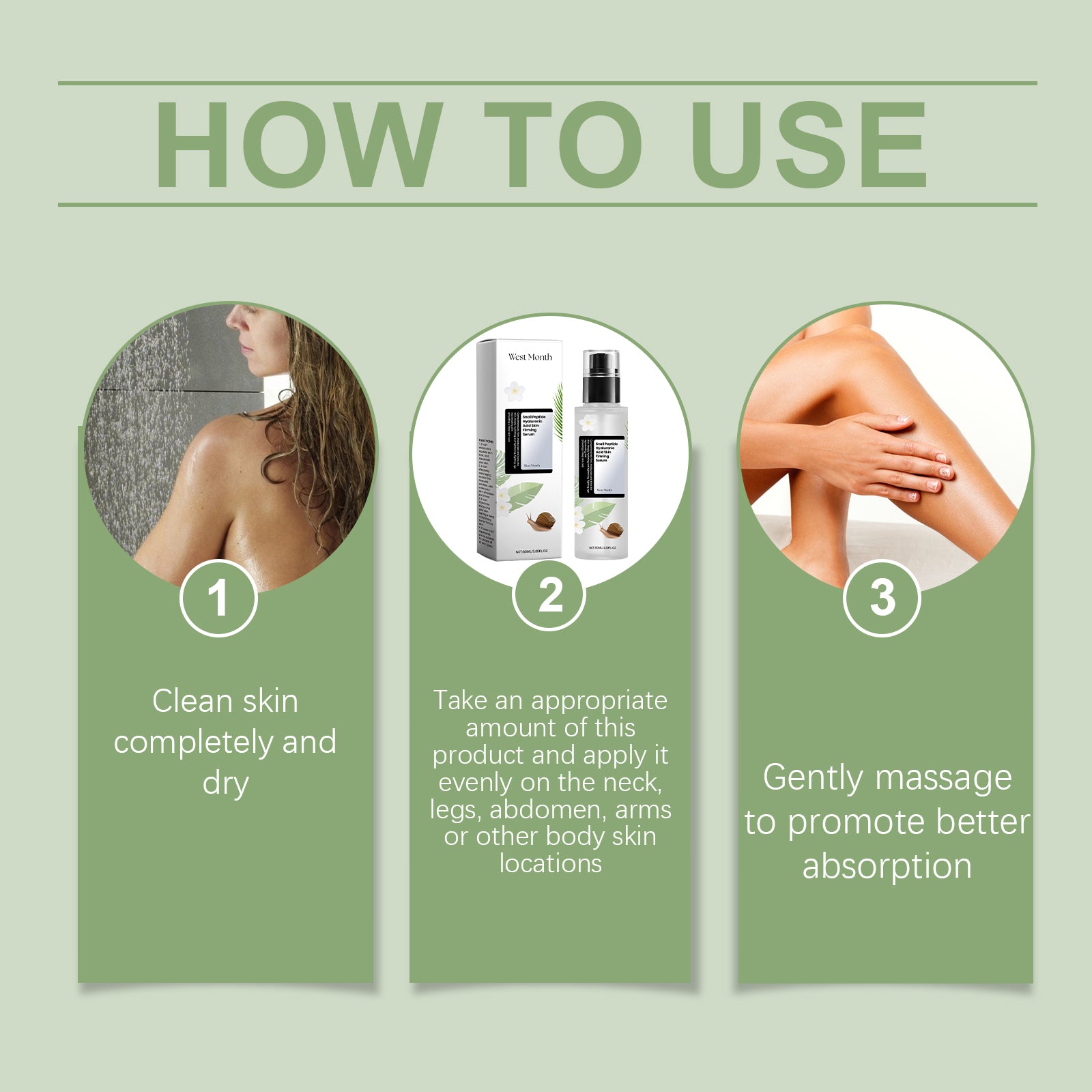 West&Month Snail Peptide Hyaluronic Acid Firming Serum Moisturizes And Tights Skin, Firming And Smoothing Skin Lines - 5 - CJ
