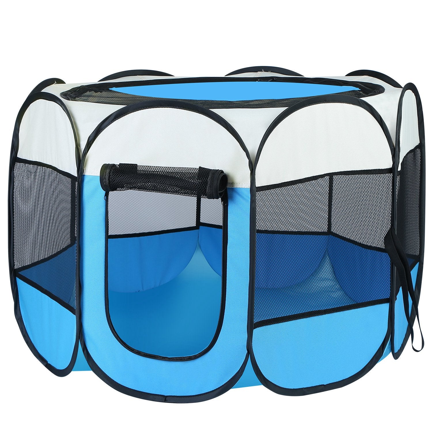 Pink - Blue Options - 1Pc Portable Foldable Pet Tent Exercise Pen Kennel Removable Zipper Top And Bottom Water Resistant Indoor Outdoor Use For Dogs Cats Other Pets - 5 - CJ
