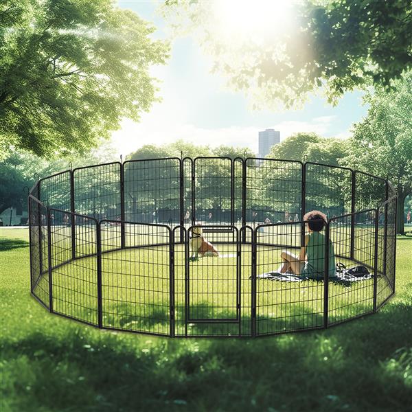 16 Pieces Of Heavy - duty Metal Pet Sports Fence - 5 - CJ