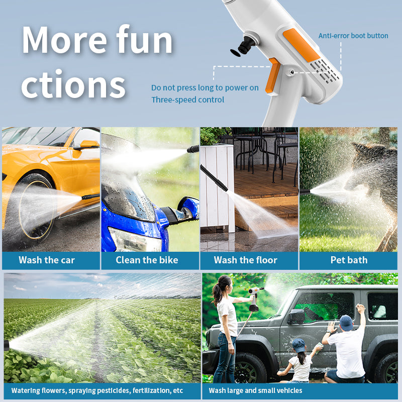 Cordless High - Pressure Water Gun,21V Lithium Battery148w Power Portable Car Wash - Garden - Outdoor Cleaning - 5 - cjdropshipping