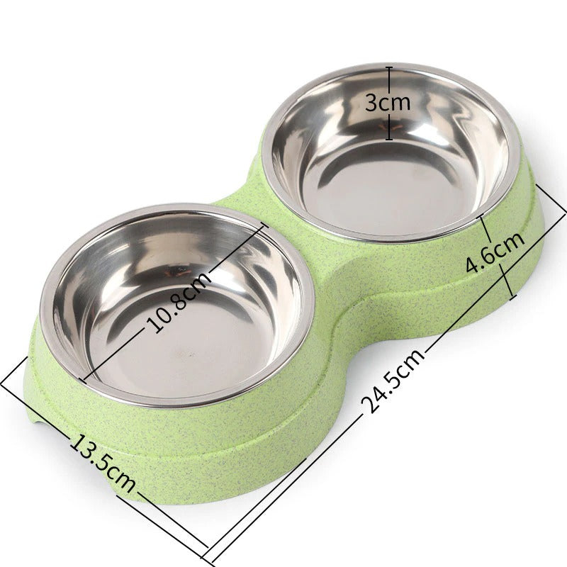 Double Pet Bowls Dog Food Water Feeder Stainless Steel Pet Drinking Dish Feeder Cat Puppy Feeding Supplies Small Dog Accessories - 5 - CJ