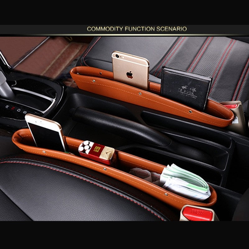 Car Organizer Box Caddy Catcher PU Leather Seat Gap Storage Bag - 0 - CJ
