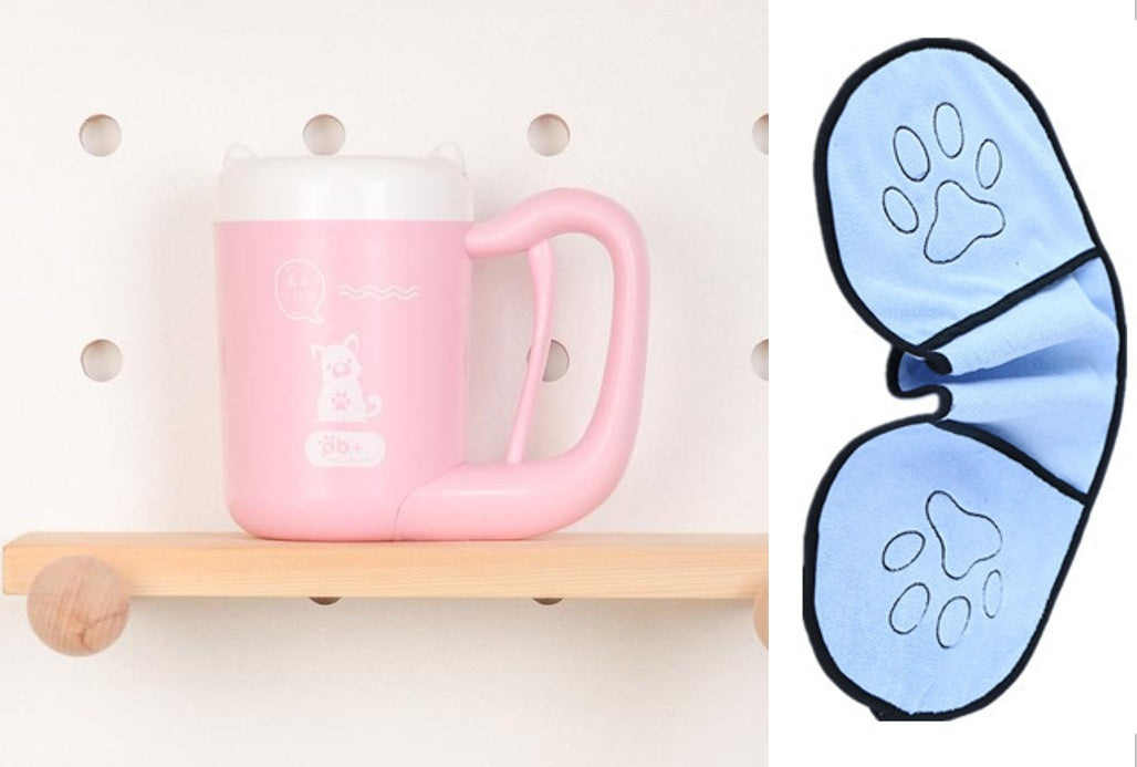 Pet Cat Dog Foot Clean Cup Cleaning Tool Silicone Washing Brush Paw Washer - 0 - CJ - Pink and Light Blue - S - CJJJCWGY00407 - Pink and Light Blue - S