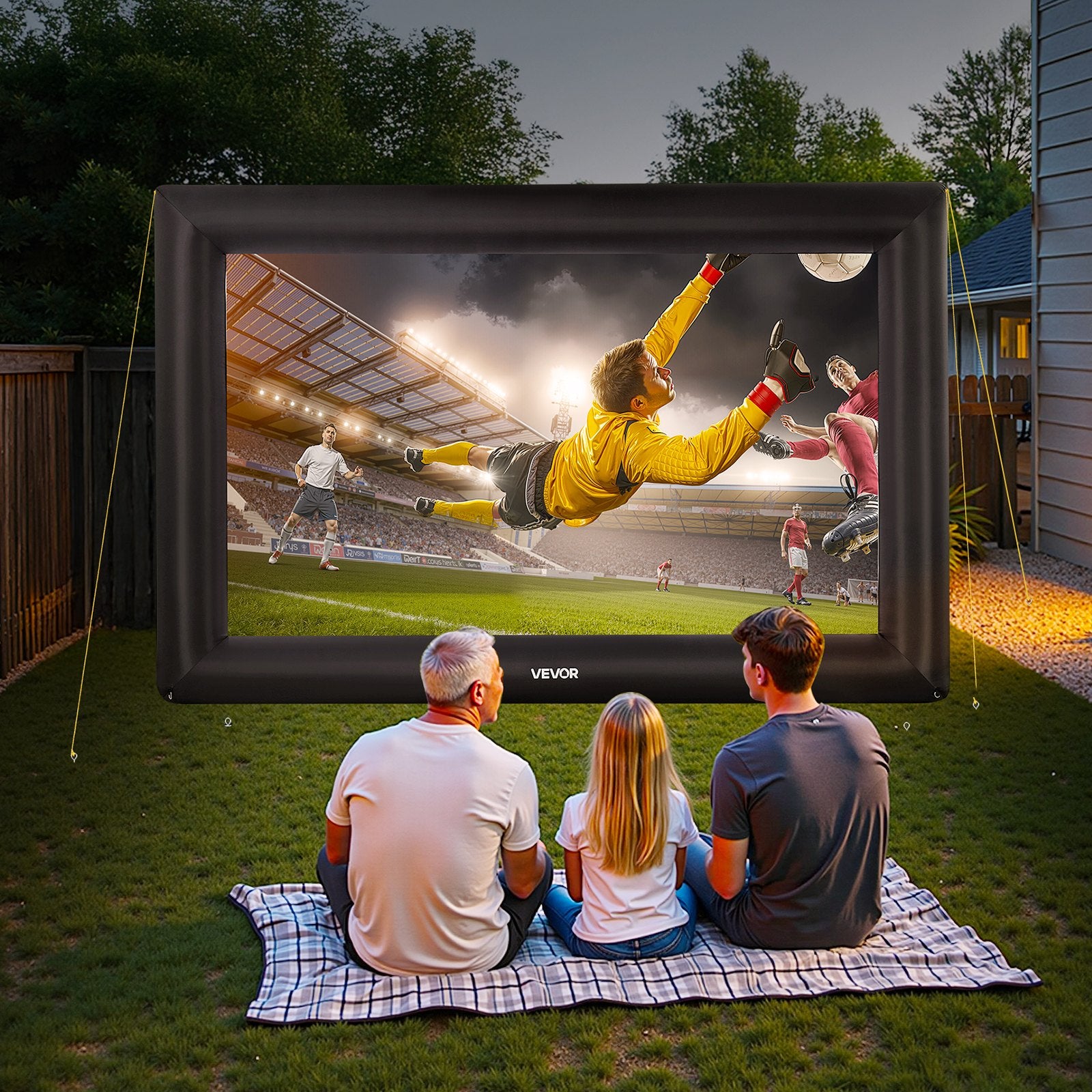 20FT Inflatable Projector Screen, Inflatable Movie Screen Outdoor With 250W Air Blower Projector Screen Oxford Fabric Material Blow Up Screen For Outdoor Backyard, Home Theater, Theme Party - 5 - CJ