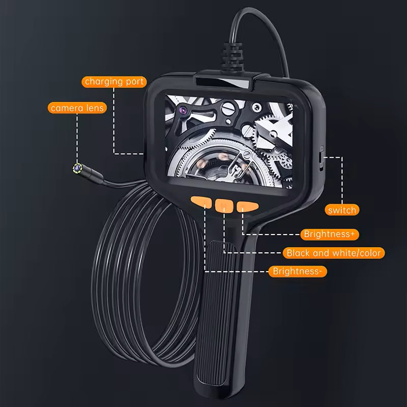 Borescope With Light, Industrial Endoscope Inspection Camera With Light - 2,5,10m Snake Camera For Automotive, Aircraft, And Pipe Inspection - Portable Boroscope With Led Lighting For Clear Visual In - 5 - cjdropshipping
