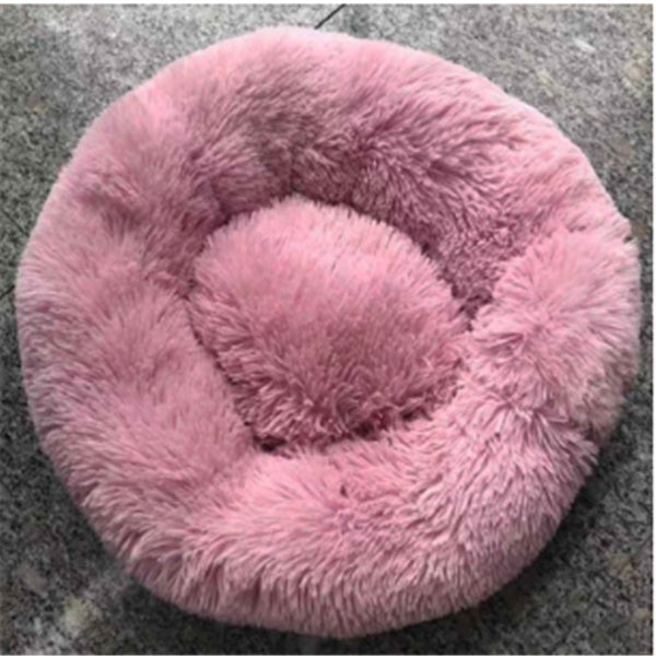Round Long Hairy Autumn And Winter Nest Pad Cat Mattress - 0 - CJ - Rice pink - 100cm - CJJJCWMY00276 - Rice pink - 100cm