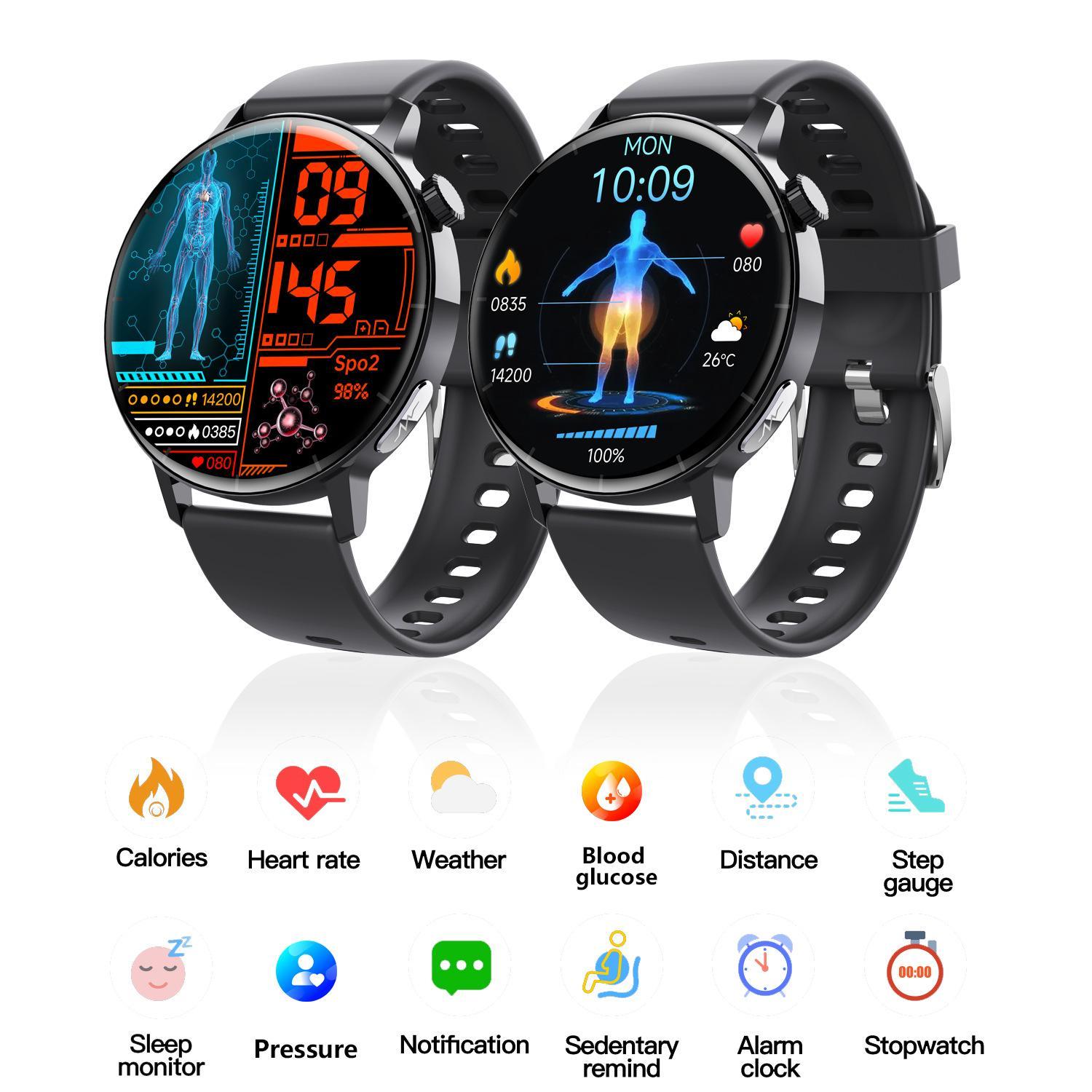 Smart Watch Non - Invasive Blood Glucose Body Temperature Blood Pressure Blood Oxygen Automatic Measurement ECG Ppg Blood Lipid Health Manager - 5 - CJ