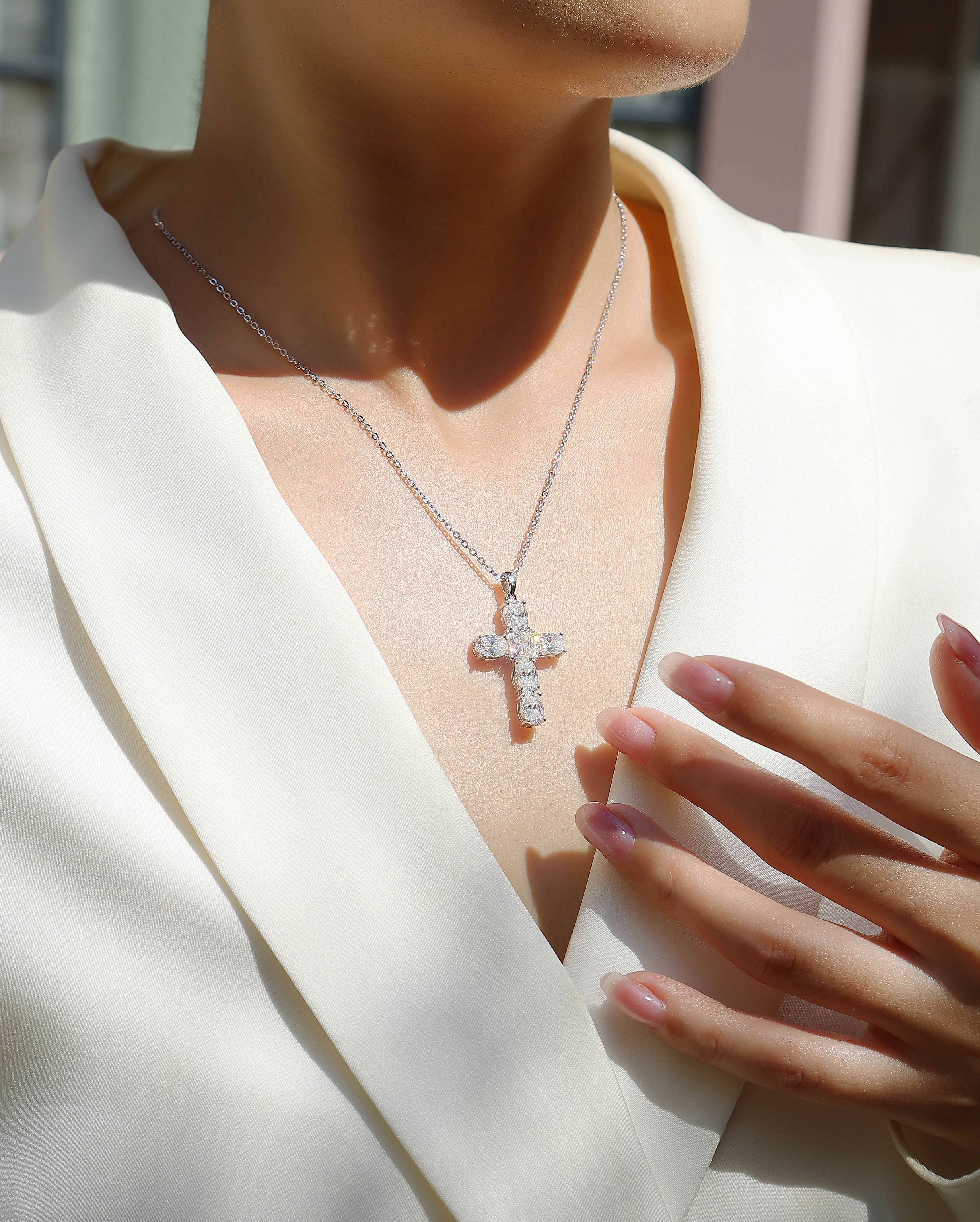 1Soul Guidance - Fashionable Jewelry Pendant Set With Moissanite S925 Sterling Silver And Platinum - plated Diamond, Moissanite Silver Jewelry Prohibit TikTok sales - 5 - cj