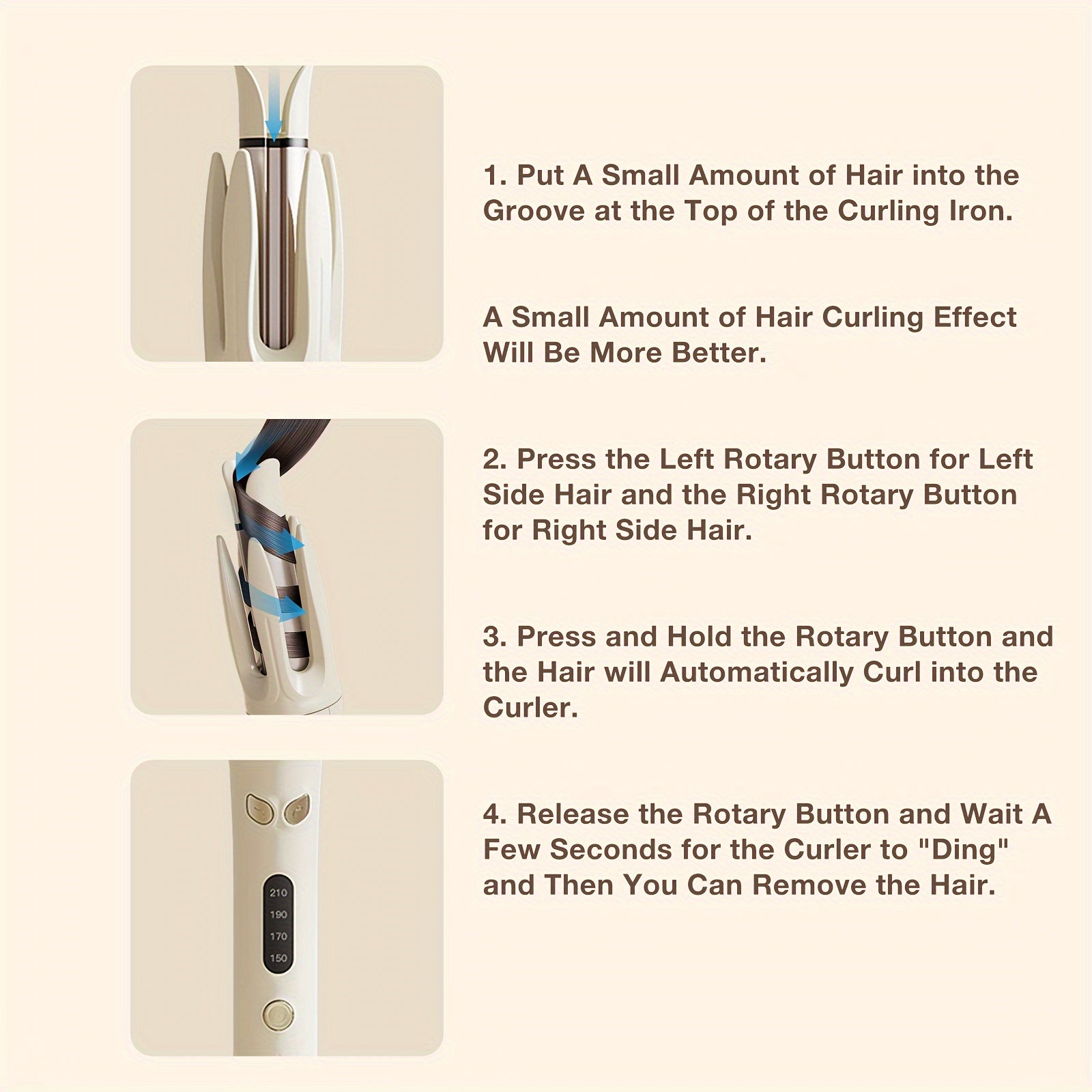 Automatic Hair Curler, 28mm Barrel, 4 Temperature Modes, Negative Ion Generator, Smart Timer And Sensor, Auto Off For Safety - 5 - CJ