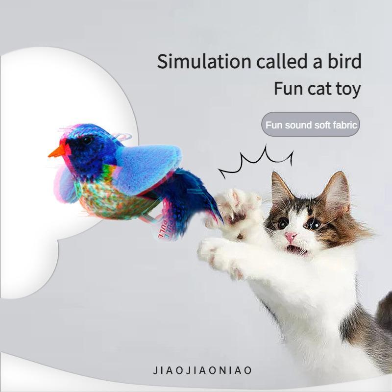Cute Bird Design Cat Teaser Toy, SimulationParrot Cat Teaser Toy, Interactive Cat Teaser Toy,Pet Supplies Catbirdtoy Catnip - 5 - CJ