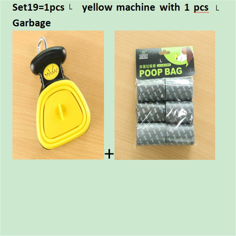 Dog Pet Travel Foldable Pooper Scooper With 1 Roll Decomposable bags Poop Scoop Clean Pick Up Excreta Cleaner Epacket Shipping - 0 - CJ - Set 19 - YellowLXL - CJJJCWGY00674 - Set 19 - YellowLXL