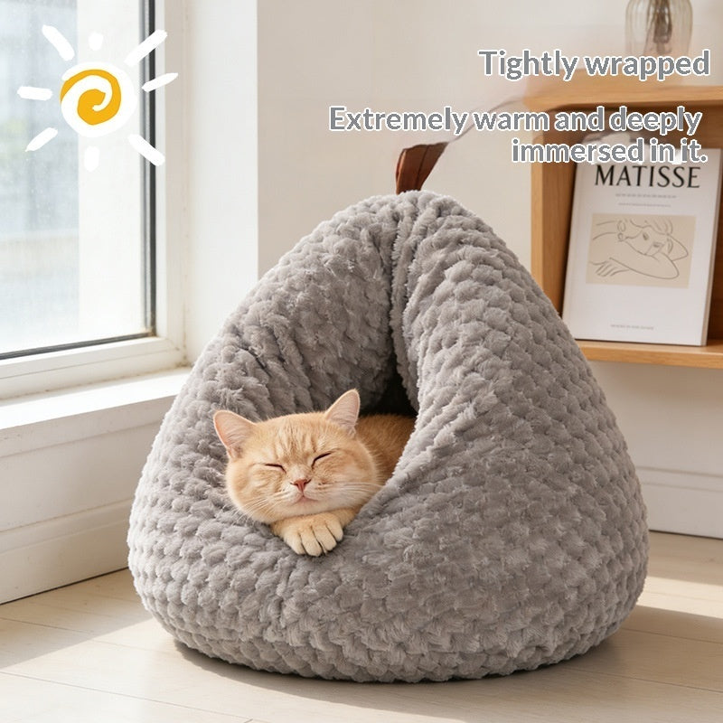 Creative Cartoon Thickened Warm Pet Bed For Winter - 0 - CJ