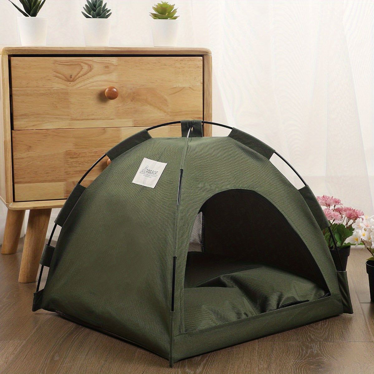 Cat Tent Bed With Removable Non - Slip Soft Pad, Portable Pet Tent Cave For Cats And Small Dogs Kitten Breathable Self - Cooling Pet Mat For Dogs And Cats - 5 - CJ