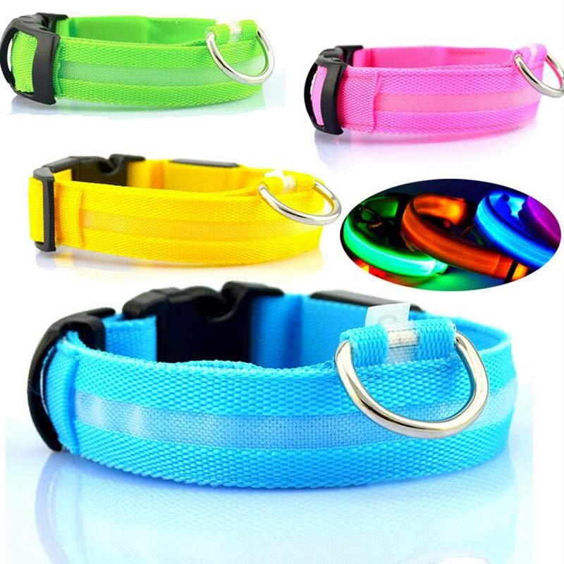 Nylon LED Pet Dog Luminous Collar Night Safety Flashing Glow in Dark Dog Cat Leash Adjustable Pet Supplies - 0 - CJ