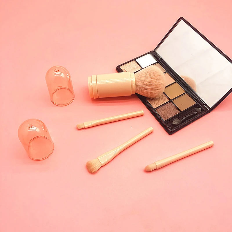 4in1 Portable Makeup Brush Set Beauty Brush - 5 - CJ