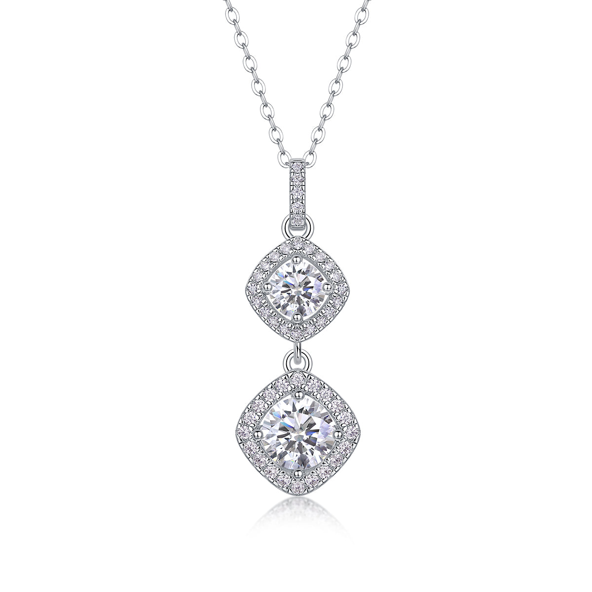 1Snowy Wonderland - A Fashionable And Luxurious Diamond Jewelry Pendant Set With 1 - carat Moissanite S925 Sterling Silver And Platinum Plating Prohibit TikTok sales - 5 - cj