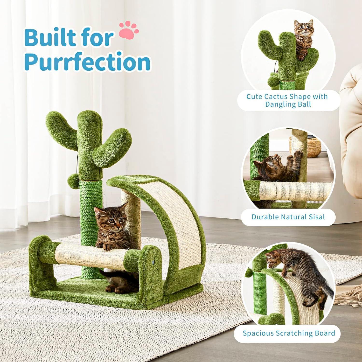 Cactus Shape Natural Sisal Rope Easy To Assemble Green Cat Scratching Post - 5 - cjdroshippping