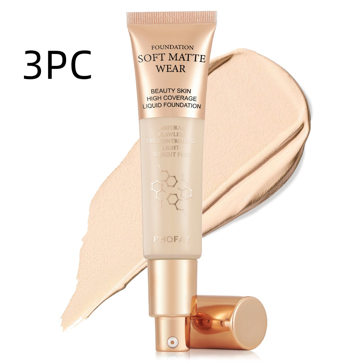 PHOFAY Full Coverage Foundation - 4 - CJ - 02 3PCS - CJCZ212019625YB