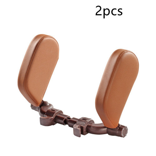 Car headrest pillow Sleep Adjustable Side Car Soft Travel Seat Headrest Auto Leather Support Neck Pillow Cushion car accessories - 0 - CJ - Brown 2pcs - CJQCQCQC00615 - Brown 2pcs