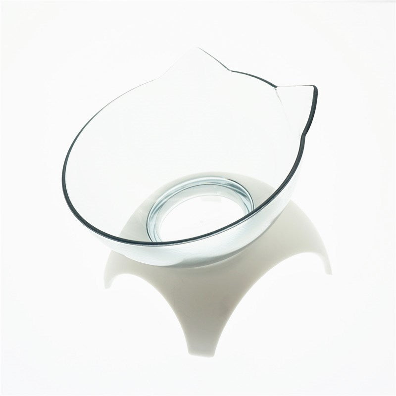 Cat Double Bowl Cat Food Bowl Protects Cervical Vertebra - 0 - CJ - Single clear white - CJJJCWGY00683 - Single clear white