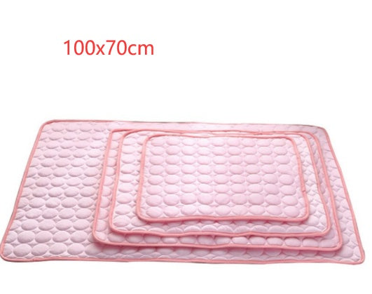 Pet Dog Cat Ice Silk Cold Nest Pad For Cooling In Summer - 0 - CJ - Pink - 102x70cm - CJJJCWGY00320 - Pink - 102x70cm