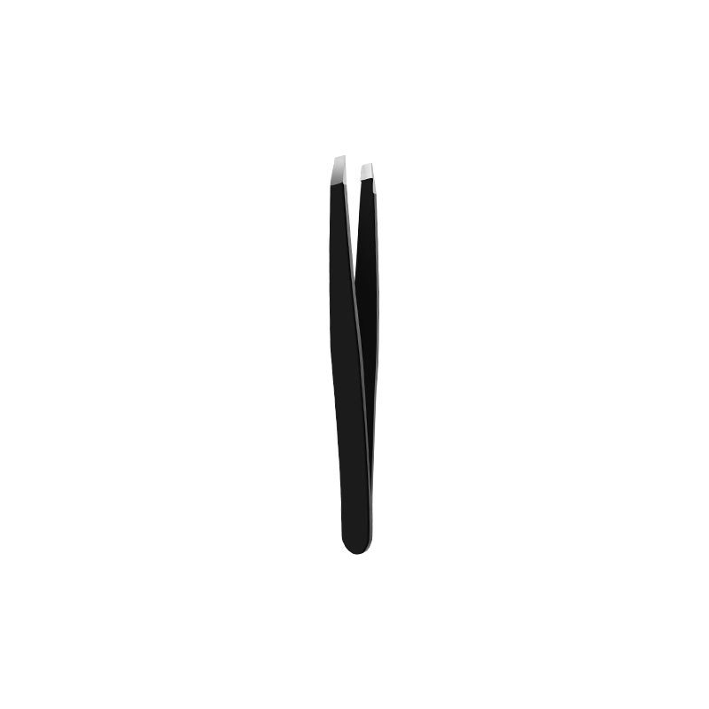 Stainless Steel Eyebrow Tweezers Black Flat Hairs Puller Beauty Makeup Tool - 0 - CJ