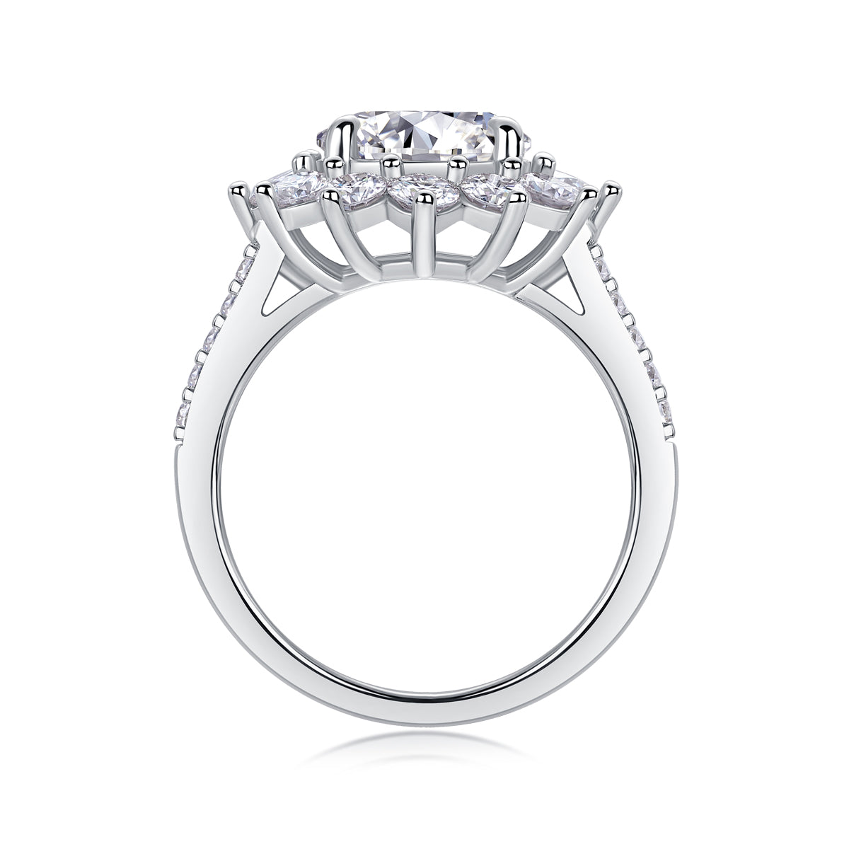 1Sunflower - A Fashionable Diamond Jewelry Piece Set With 3 - carat Moissanite S925 Sterling Silver And Platinum Diamond Ring Prohibit TikTok sales - 5 - CJ