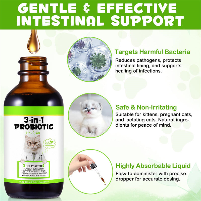 3 - in - 1 Probiotics For Cats With Prebiotic And Enzymes - 0 - CJ