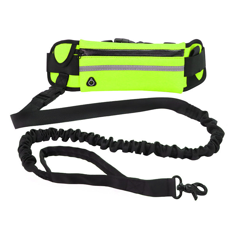 Hands Free Dog Leash Pet Walking And Training Belt With Shock Absorbing Bungee Leash For Up To 180lbs Large Dogs Phone Pocket And Water Bottle Holder - 4 - CJ