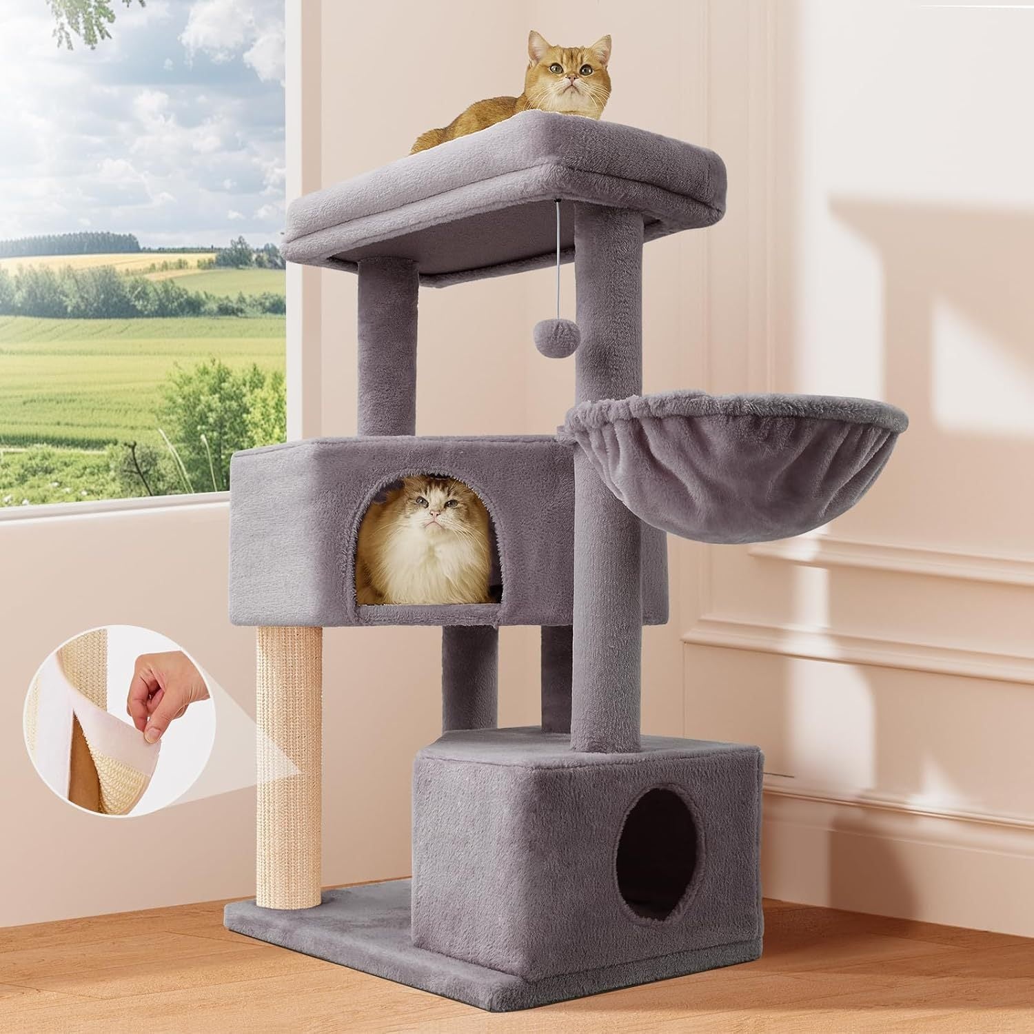 Gardner Pets Large Cat Tree For Medium To Large Cats, Heavy - Duty Cat Tower With Scratch Post And Washable Top Perch. Self - pickup Orders Supported Via FedEx, Amazon Ship, And UPS. - 5 - CJ