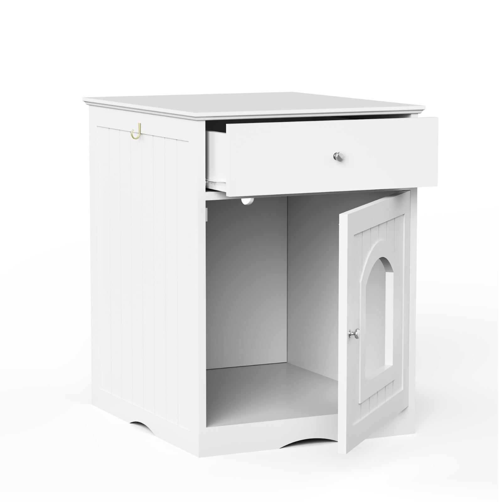 Wooden Pet House Cat Litter Box Enclosure, Side Table, Indoor Crate - 5 - CJ